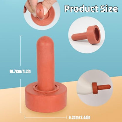 5Pcs Small Animal Milk Drink Nipple, 4.2in Length Rubber Snap On Calf Nipple Livestock Feeding Nursing Watering Supplies