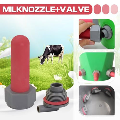 3PCS Calf Feeder Pacifier Teats Soft Rubber Feeding Teats, Calf Feeder Pacifier with Fixed Base for Cattle Horse Donkey Nursing Bottle Nipples Farm Animal Feeding Supplies﻿ - color: GREY