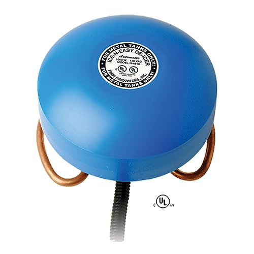 Farm Innovators Floating Tank De-Icer, 1500W Water Deicer- Ice-N-Easy Design with Thermostatically Controlled Heating for Metal Only Livestock Water Tank