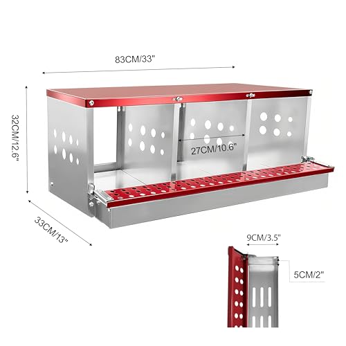 XINYI Chicken Nesting Boxes for Laying Eggs, Metal Coop for 3 Chickens,Roll Away Nesting Boxes,Easy Egg Collection, Brooder Box for Rabbit, Squirrel, Parakeet, Owl, Cockatiel, Robin - size: 3 Compartments