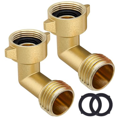 Twinkle Star 90 Degree Garden Hose Elbow, 2 Pack | 3/4" RV 90 Degree Water Hose Elbow with 2 O-rings - color: 90° Hose Elbow