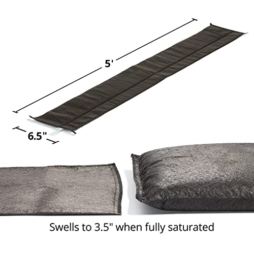 PIG Water Barrier - Sandless Sandbags for Flooding - 4 Pack - 5'L x 6.5"W x .25"H Water Diverter - PM50416 - size: 5'L x 6.5"W x .25"H