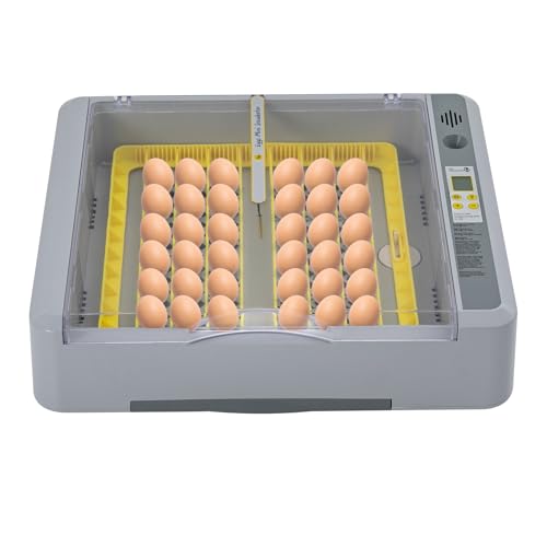 Egg Incubator, 36* Eggs General Purpose Incubator, Capacity Digital Poultry Hatcher Machine, Transparent Drawer Egg Tray Automatic Flipping, Temperature Humidity Control (18 * 16 * 5")