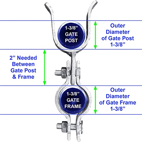 1-3/8" x 1-3/8" - Chain Link Fence Gate Fork Latch - Galvanized - with Hole for Padlock -CASE Qty 25 - size: 1-3/8" x 1-3/8" CASE QTY 25