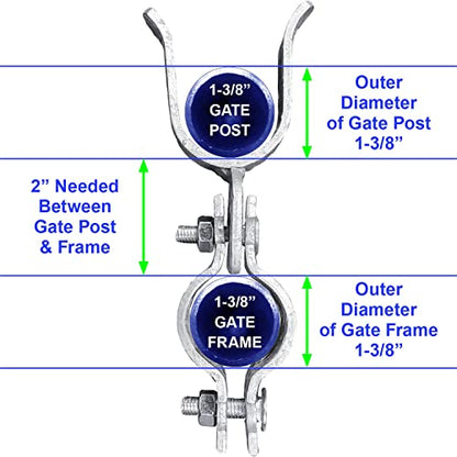 1-3/8" x 1-3/8" - Chain Link Fence Gate Fork Latch - Galvanized - with Hole for Padlock -CASE Qty 25 - size: 1-3/8" x 1-3/8" CASE QTY 25