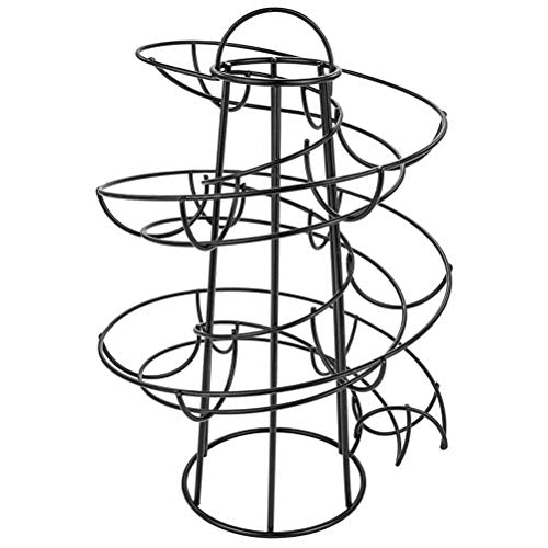 Steel Egg Skelter Dispenser Rack,Spiral Egg Holder, Save space, Egg Display Holder, Wire Chicken Egg Storage Organizer,Egg Basket for Countertop Kitchen (Black) - color: Black
