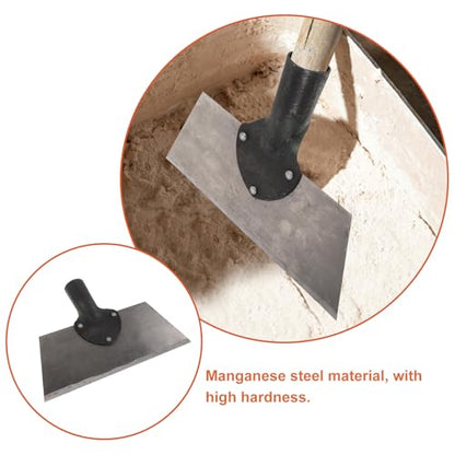Multifunction Cleaning Shovel: Metal Farm Dung Shovel Cleaning Tool for Wall and Floor - Flat Scraper for Digging Poultry Barn Garden Landscaping, Rod Not Included