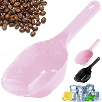Dog-Cat Food-Scoop Measuring-Cup,1 Cup Capacity Versatile Plastic Pet Food Scoop with Measuring Lines 1 Cup and 1/2 Cup for Precise Portion Control (2, Black and Pink) - color: Black and Pink
