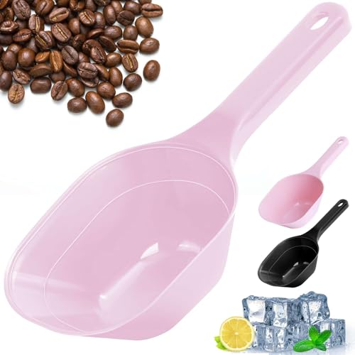 Dog-Cat Food-Scoop Measuring-Cup,1 Cup Capacity Versatile Plastic Pet Food Scoop with Measuring Lines 1 Cup and 1/2 Cup for Precise Portion Control (2, Black and Pink) - color: Black and Pink
