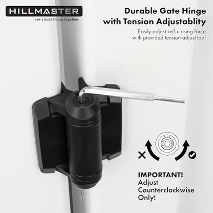Heavy Duty Self Closing Gate Hinges with Safety Cap,Pool Gate Hinges with Alignment Legs No Rust and Adjustable Fence Hinges Kit for Outdoor Metal Gate,Vinyl Gates,Wood Gate,Black,2 Count - size: 1 Pack