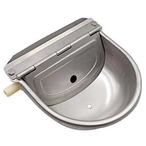 Livestock Water Trough Stainless Steel Automatic Waterer Bowl | Wall Mounted, with Float Valve and Drain Plug, Automatic Dog Water Bowl Outdoor, Suitable for Dogs Chickens Goat Pig Horse