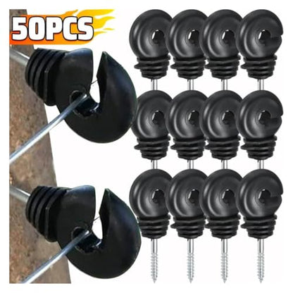 Electric Fencing Ring Insulators Electronic Fence Insulator Garden Offset Ring Carbon Steel Wire Safe for Strong Fencing Trellis(20PCS) - size: 20PCS