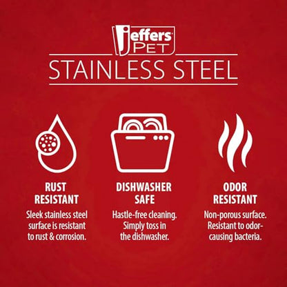 Jeffers Flat Sided Stainless Steel Pails with Handle & 1 Hook – Dishwasher Safe, Durable Feeding & Milk or Water Buckets for Pet, Horse. Livestock & Farm Use for Kennel, Cage, Fence - 2 Quart