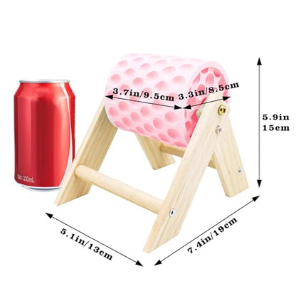 Chicken Coop Accessories, Beak Grinding Calcium Stone with Wooden Stand, Chicken Enrichment Toys, Toys for Hens, Ducks, Geese, Turkeys, Poultry, Pink - color: Pink
