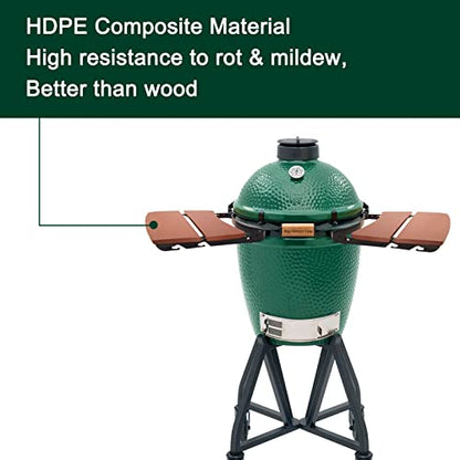 Side Shelves Big Green Egg Accessories, Composite 2 Slat Egg Mates for Large Big Green Egg with Folding Side Shelves Replacement Parts Grill & Smoker Accessories - size: L2 Side Shelves