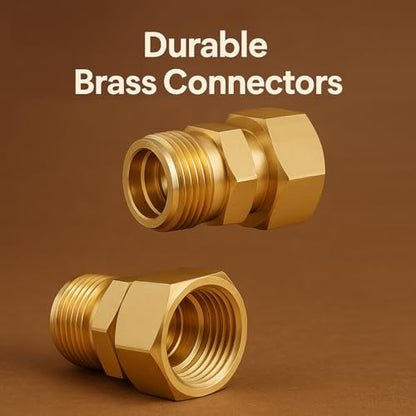 Upgraded No-Leak Easy-Rotate Garden Hose Swivel Connector, 3/4 GHT Brass Hose Swivel Connector, 360° Male to Female Hose Adapter, Anti-Kink Fitting with Washer and PTFE Tape - size: 3/4 GHT Swivel Connector