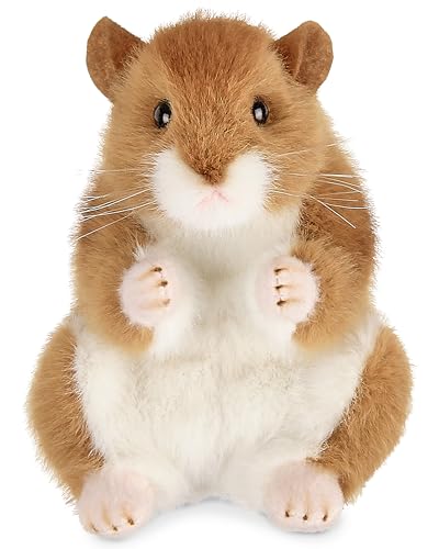 Bearington Cheeks Hamster Toys for Kids - 6" Realistic Toy Hamster Plush with Soft Fur and Lifelike Details - Machine Washable Stuffed Hamsters Plushies for Kids - Cuddly Toy Gift for Animal Lovers - color: 6" Cheeks (Hamster)