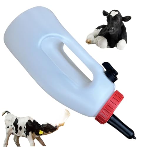 Calf Bottle with Detachable Nipple 4L Plastic Nursing Bottle with Regulating Valve and Handle Farm Equipment, Farm Equipment