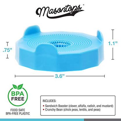 Masontops Bean Screen Sprouts Growing Kit - Sprouting Lids & Sprout Mixes Microgreens Growing Kit - Sprouting Kit Wide Mouth Mason Jar Strainer Lid - size: Bean Screens Kit (2 Screens, 2 Seed Mixes)