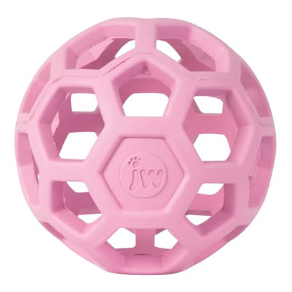 JW Pet HOL-ee Roller™, Dog Toy Puzzle Ball, Natural Rubber, Small (3 Inch Diameter), Pink - color: Pink, size: 3 Inch