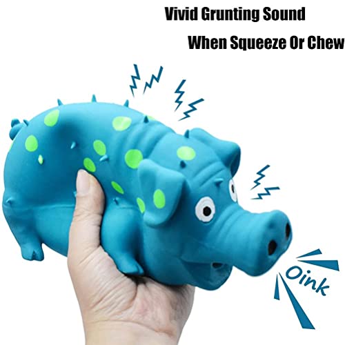 Zopsc Dog Chew Toy, Interactive Play & Training Toy with Squeaky Grunting Sound, Safe Food-Grade Dog Toys, 4 Colors for Small Medium Puppy