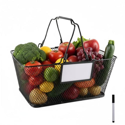Garden Harvest Basket,Metal Wire Storage Basket with Handle,Large Food Baskets,Garden Baskets for Gathering Vegetables,Fruits,Kitchen,Picnic,Black