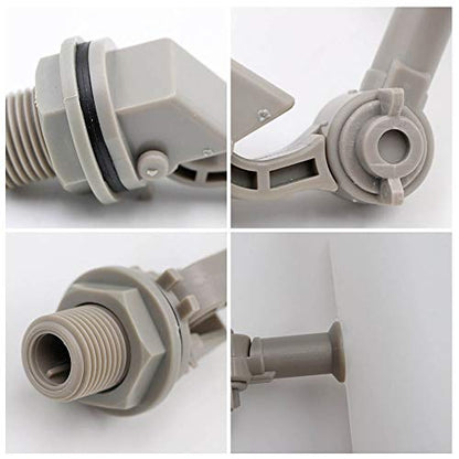 2 Pcs Float Valve 1/2 or 3/4 Water Float Valve with Adjustable Arm Automatic Fill for Livestock Water Tank Fountains (1/2 Inch) (Pack of 2) - size: 1/2 Inch (Pack of 2)