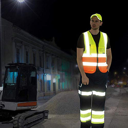 A-SAFETY Pink High Visibility Vest,Reflective Safety Vest Workwear,7 Pockets Hi Vis Durable Vest with Reflective Tapes 4 Lower Pockets,3XL - color: Pink, size: 3X-Large