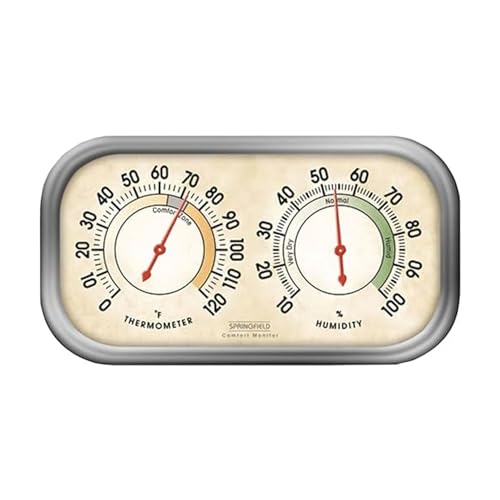 Springfield Color Track Humidity Meter and Indoor Thermometer, Analog Weather Station for the Bedroom, Nursery, Storage, and Inside the Home - size: No Size