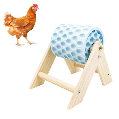 Chicken Coop Accessories, Beak Grinding Calcium Stone with Wooden Stand, Chicken Enrichment Toys, Toys for Hens, Ducks, Geese, Turkeys, Poultry - color: Blue