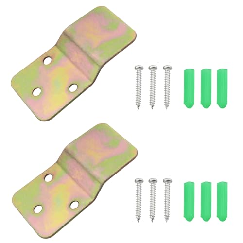 2 Count Wall Mounting Brackets with Screws and Expansion Tubes for Wall Fan, Hanging Plate, Fixing Hooks, Electric Fan Mounting Bracket, Steel, Zinc, Modern Style