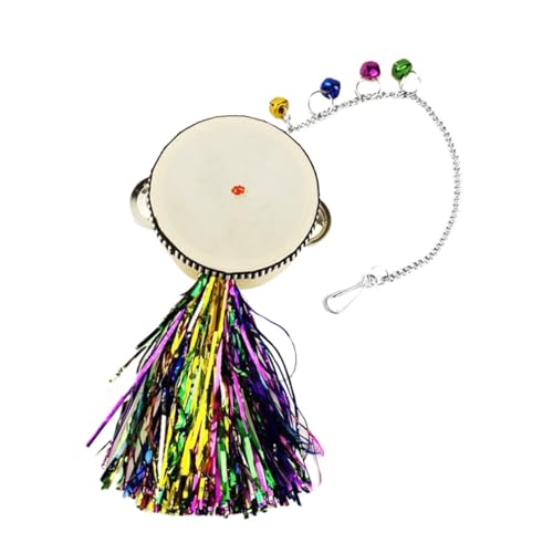 YARNOW Chicken Mirror for Hens and Roosters Durable Stainless Steel Double Sided Drum Increases Activity and Reduces Boredom Easy to Install with Hanging Chain