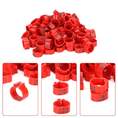 Pigeons Leg Ring, Chicken Leg Bands Poultry Foot Bands Plastic Bird Identify Clip On Ring Markers Identify for Ducks Chicks Chicken Guinea Pigeons Goose Bantam Finch Dove Lovebird Quail 100Pcs - size: 10mm