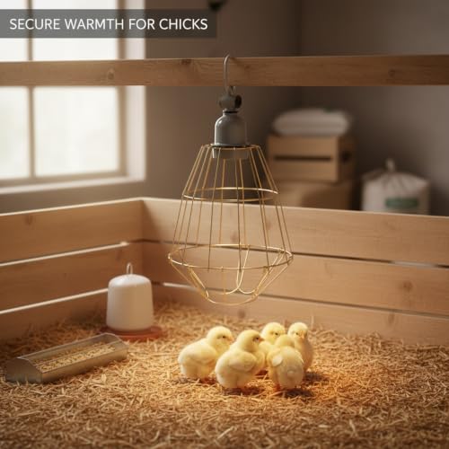 Heat Lamp Guard with Ceramic Socket, Metal Mesh Bulb Protector for Reptile Terrariums, High-Temp Resistant Fixture Kit