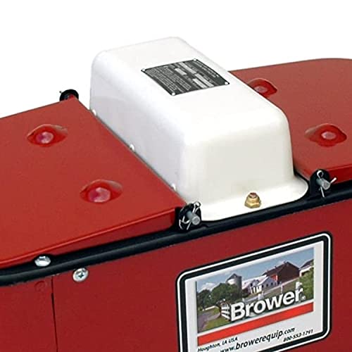 Brower Polyurethane Foam Insulated Galvanized Steel Electric Heated Livestock Pig Waterer with Lid and Mud Grates for 150 Hogs, Red