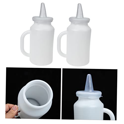 2pcs Calf Milk Bottle Soft Squeeze Pet Nursing Bottle for Puppies and Kittens Durable and Easy to Clean Large Capacity Feeding for Calves and Small Animals - color: White