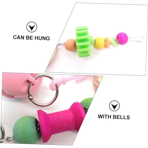 Creative Wooden Hanging Mirror Toy for Chickens and Hens Fun Pet Rooster Accessory Bell Engaging Pecking Play for Coop Entertainment