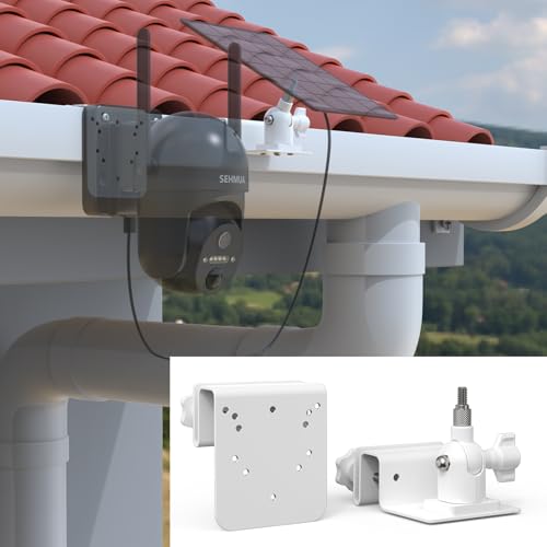 Gutter Mount for SEHMUA RBX-S40/S44/S45/SD22 Solar Outdoor Camera Bracket Compatible with SEHMUA Solar Security Cameras Wireless Outdoor Kit（White）