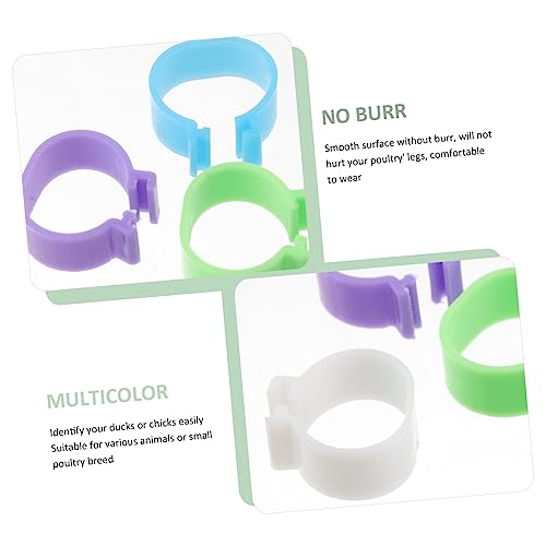 Yardwe 360pcs Chick Identification Rings Poultry Racing Bands Foot Rings for Chicken Poultry Reusable Material Random Color
