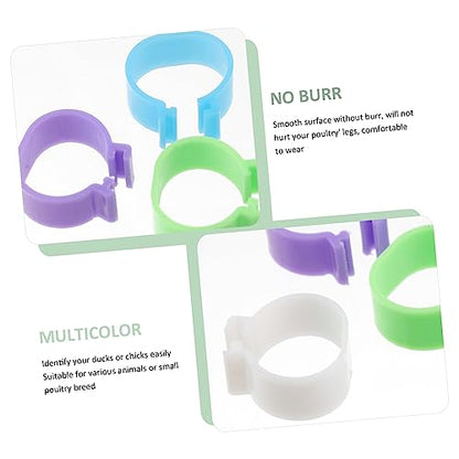 Yardwe 360pcs Chick Identification Rings Poultry Racing Bands Foot Rings for Chicken Poultry Reusable Material Random Color
