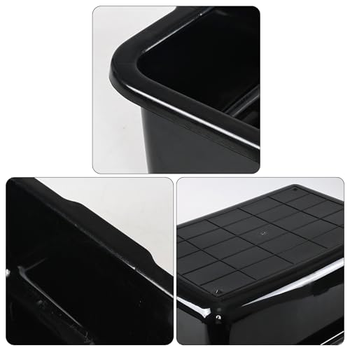 4 Pack Large Commercial Bus Boxes, 35 L Plastic Utility Bus Tote, Black - size: 35 L