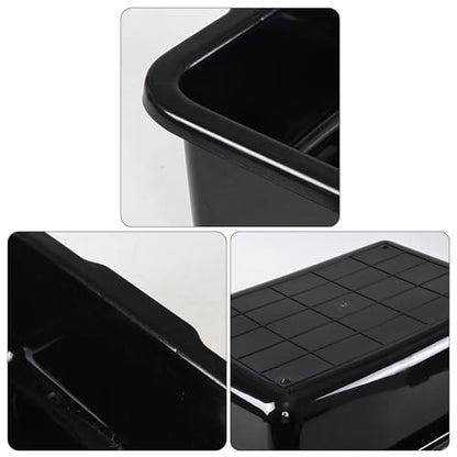 4 Pack Large Commercial Bus Boxes, 35 L Plastic Utility Bus Tote, Black - size: 35 L