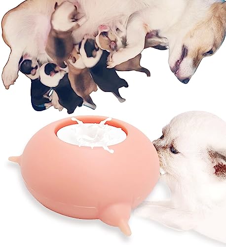 2023 New Milk Feeder for Kittens and Puppies, Puppy Feeders for Multiple Puppies, Food Grade Silicone Kitten Puppy Milk Nipple Feeder Pet Kitty Pacifier Bowl Feeder with 3/4 Nipples (3 Nipples 200ML) - color: 3 Nipples 200ML