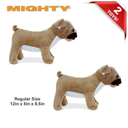MIGHTY® 2 Pack Farm Animal: Pug Ultra Plush Dog Toys | Multiple Layers & Reinforced Seams , Washable and Floats , Mighty® Construction - color: 2PK Brown Pug