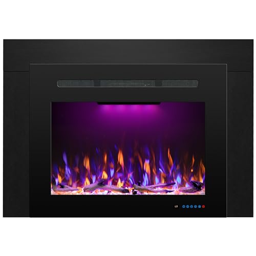 Electric Fireplace Insert Trim Kit for 33" W x 25" H，Black, for ASIN B0CLB7BBK7 - size: Trim for 33"W x 25"H