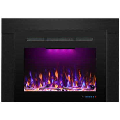 Electric Fireplace Insert Trim Kit for 33" W x 25" H，Black, for ASIN B0CLB7BBK7 - size: Trim for 33"W x 25"H