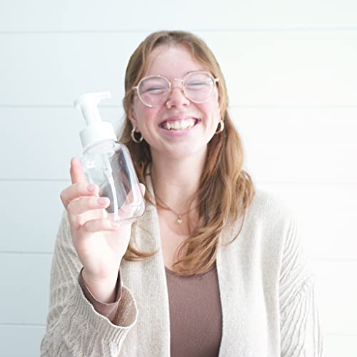 Plastic Clear 10oz Foam Soap Spray Bottle: 12 pack - Empty Spray Bottles - Clear Refillable Container for Water, Essential Oils, Hair, Adjustable Head Sprayer and Stream - size: 10 oz 12 PACK