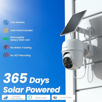 Cinnado 2K Cameras for Home Security-2.4G WiFi Outdoor Camera Wireless Solar/Battery Powered, 360° Viewing, Human Detection, Color Night Vision, Cloud/SD Storage B6 (B6-White-4pack-2.4G) - style: B6-White-4pack-2.4G