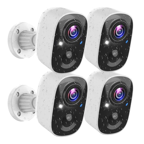 MaxiViz Security Cameras Wireless Outdoor (4 Pack), Battery Powered Cameras for Home Security with AI Motion Detection, 2K Color Night Vision, 2-Way Talk, IP66 Weatherproof, SD/Cloud Storage - size: Battery Cam(4 Pack)