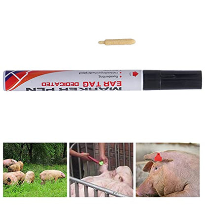 flexman Ear Tag Marking Pen, Waterproof Livestock Ear Tag Pen, Special Ink Penetrates Deep Into the Tag Black Marking Pen for Pigs Sheep Cattle